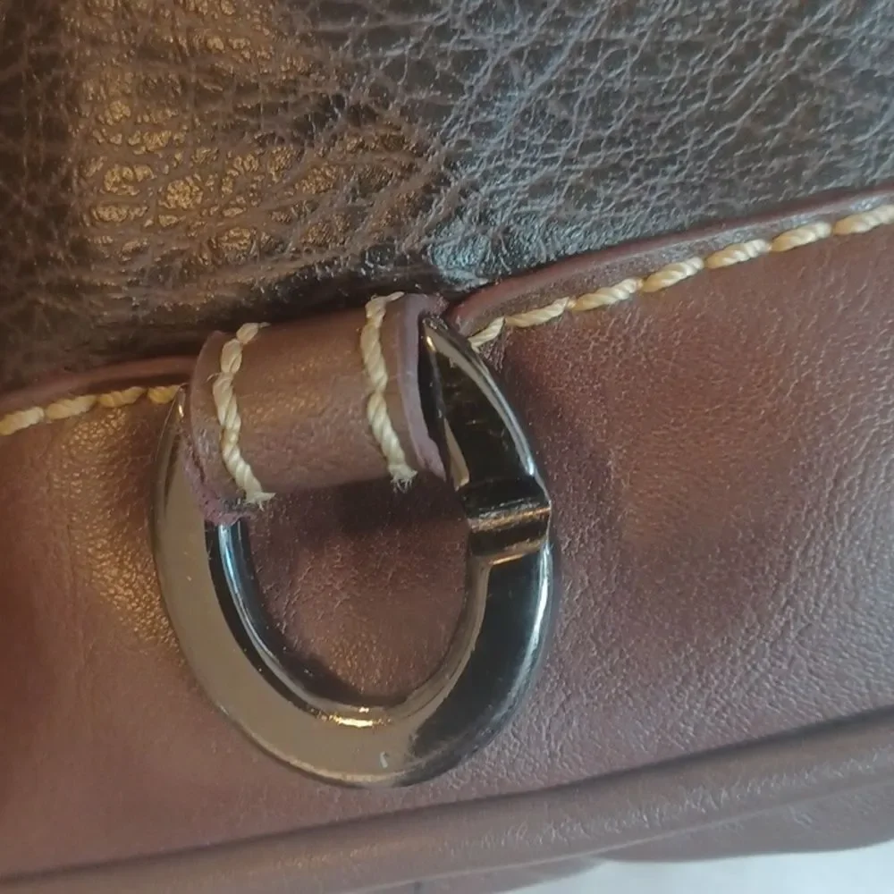 Babila Western Studded Two Tone Brown Leather Handbag Anti‎ Theft